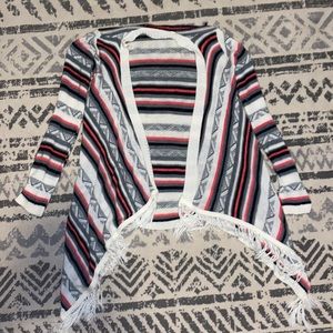 Striped print cardigan